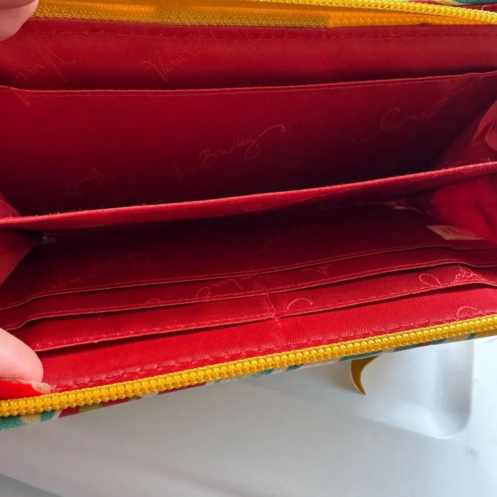 Vera Bradley Turnlock Wallet Retired Provencal Quilted Fabric Yellow Paisley - Picture 3 of 8